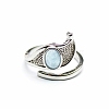 Eye of Horus Natural Aquamarine Cuff Rings PW-WG75D57-03-1