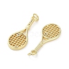 Rack Plating Brass Micro Pave Clear Cubic Zirconia Pendants KK-H474-01G-2