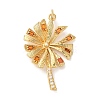 Rack Plating Brass Micro Pave Cubic Zirconia Pendants KK-U022-03B-G-1