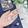 Unicraftale 36Pcs 3 Style 304 Stainless Steel Brooch Cabochon Settings STAS-UN0029-40-2