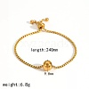 304 Stainless Steel Round Ball Charm Box Chain Slider Bracekets for Women MP4435-2-1