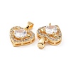 Brass Micro Pave Cubic Zirconia Pendants KK-E068-VC443-3