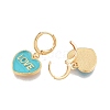 Heart with Word Love Enamel Dangle Leverback Earrings EJEW-N012-108F-3