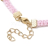 Braided Waxed Polyester Rectangle Link Chain Bracelets BJEW-JB10000-02-4