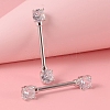 Brass Clear Cubic Zirconia Nipple Rings WG4338B-02-1