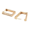 Brass with Cubic Zirconia Hoop Earrings EJEW-D078-40G-2
