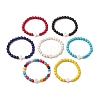 Synthetic Turquoise Beads Stretch Bracelets for Women Men BJEW-JB11466-2