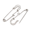 304 Stainless Steel Safety Pins Brooch Findings STAS-C181-01E-P-3