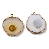 Inner Dried Flower Resin Pendants RESI-P028-02KCG-07-2