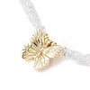 Brass Butterfly Pendant Natural Pearl Necklaces NJEW-L119-05G-1