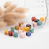 Handmade Millefiori Glass Cube Beads X-LK-P016-M-3