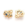 Brass Micro Pave Cubic Zirconia Charms X1-KK-N261-98G-2