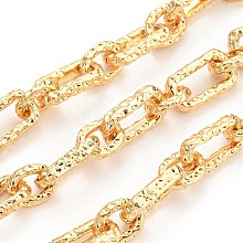 Alloy Textured Oval Link Chains LCHA-K001-05G
