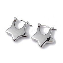 Non-Tarnish 304 Stainless Steel Star Thick Hoop Earrings for Women EJEW-I284-08P