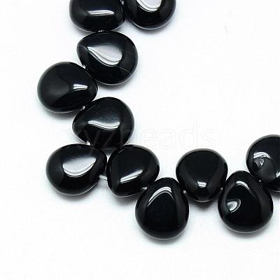 Natural Black Stone Beads Strands G-T005-01-1