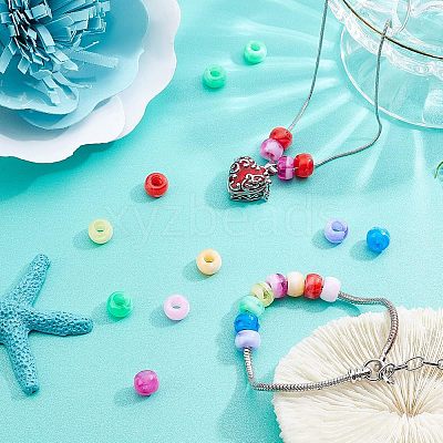 200Pcs 8 Colors Acrylic European Beads MACR-FH0001-05-1