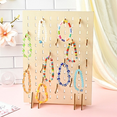 Desktop Rectangle Wooden Jewelry Bracelet Organizer Stands ODIS-YWC0001-01-1