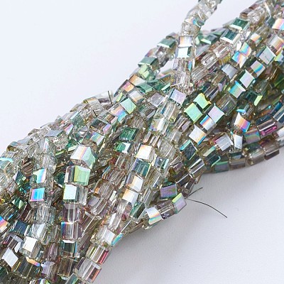 Electroplate Glass Beads Strands EGLA-F121-HP-A02-1