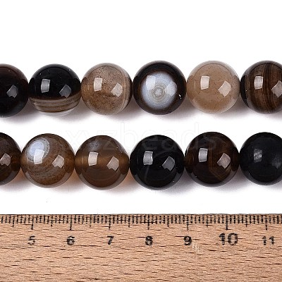 Natural Striped Agate/Banded Agate Beads G-Q606-42B-D01-1