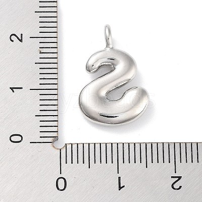 Rack Plating Brass Balloon Letter Pendants X-KK-C050-01P-S-1