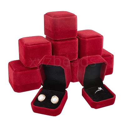 Square Velvet Ring Boxes VBOX-WH0002-01B-1