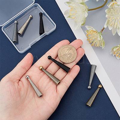 8Pcs 4 Colors Alloy Bolo Tie Replacement Cord End FIND-PH0018-04-1