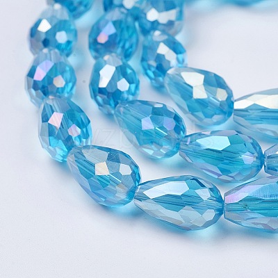 Electroplate Glass Beads Strands LS-EGLA-D015-12x8mm-22-1