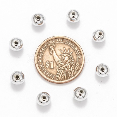 Plating Plastic Acrylic Round Beads PACR-L003-8mm-S-1