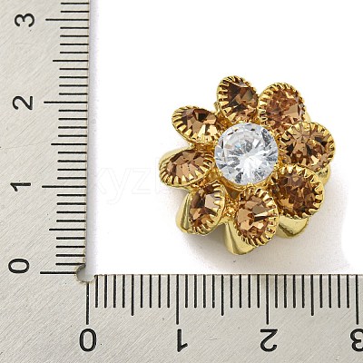 Brass Smoked Topaz Rhinestone Beads KK-I715-26S-01-1