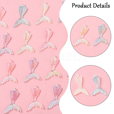 18Pcs Laser Transparent Resin Pendants RESI-FS0001-81-1