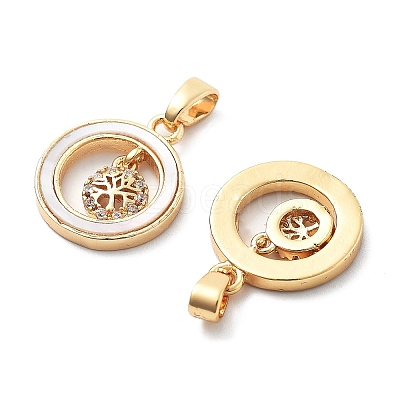 Brass Micro Pave Cubic Zirconia Pendants KK-L222-014G-1