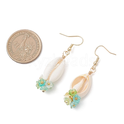 Natural Mixed Cowrie Shell Dangle Earrings EJEW-JE06858-1