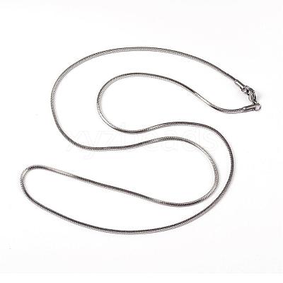 Non-Tarnish 304 Stainless Steel Square Snake Chains Necklaces NJEW-K049-06P-1