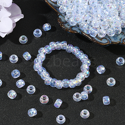 500Pcs UV Plating Acrylic Beads OACR-SP0001-85B-1