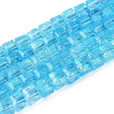 Crackle Transparent Glass Beads Strands GLAA-N062-4mm-04-1