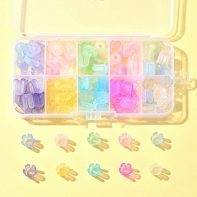9 Colors Transparent Acrylic Beads Caps OACR-FS0001-72-1