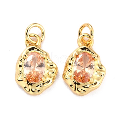 Brass Micro Pave Cubic Zirconia Pendant LS-ZIRC-P089-19G-A-1