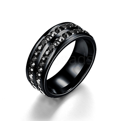 201 Stainless Steel Rhinestone Finger Ring FS-WGE7DD5-10-1