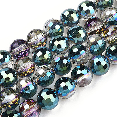 Transparent Electroplate Glass Bead Strands X-EGLA-TAC0003-04J-1