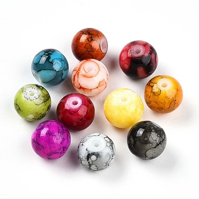 Baking Paint Glass Beads X1-DGLA-S115-10mm-MS-1
