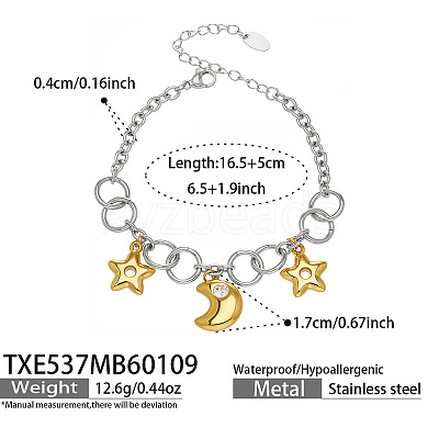 316L Surgical Stainless Steel Charm Bracelets for Women WGEC730-03-1