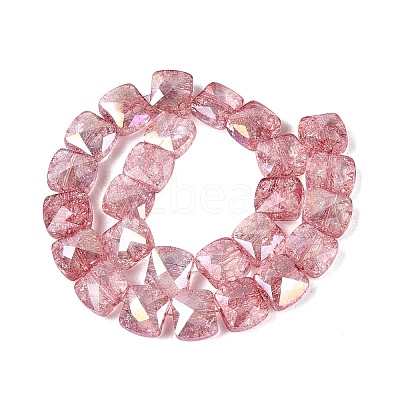 Electroplate Transparent Crackle Glass Beads Strands EGLA-Q135-02A-B07-1
