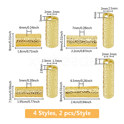 8Pcs 4 Styles Alloy Watch Band Adapter Connectors FIND-DC0006-84G-1