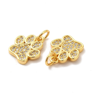 Rack Plating Brass Micro Pave Cubic Zirconia Charms KK-F851-07G-1