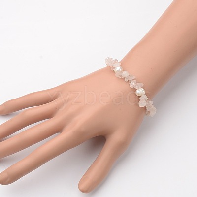 Gemstone Chip Stretch Bracelets BJEW-JB01516-01-1