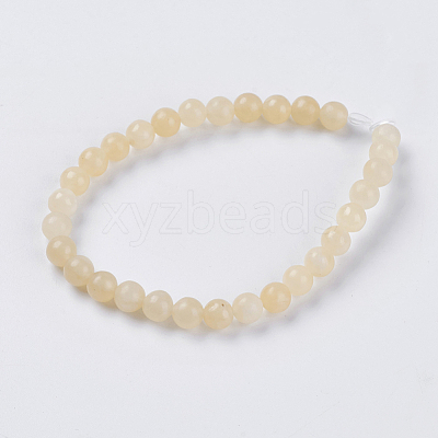 Natural Topaz Jade Beads Strands X-G-G515-6mm-03B-1