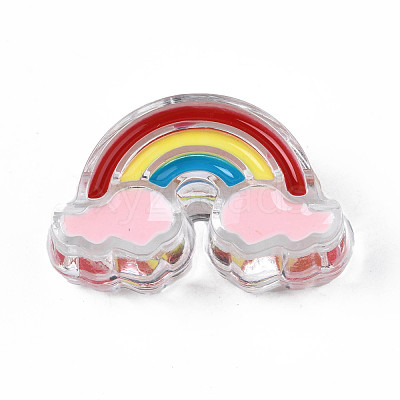 Transparent Acrylic Enamel Beads X-OACR-N130-026-03-1