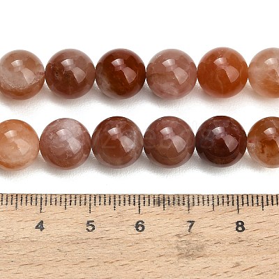 Natural Red Hematoid Quartz Beads Strands G-G475-A01-10mm-1