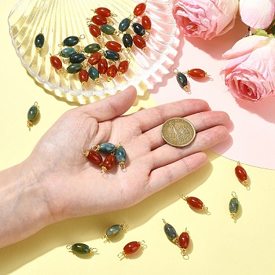 20Pcs Natural Carnelian Connector Charms PALLOY-YW00101-01-1