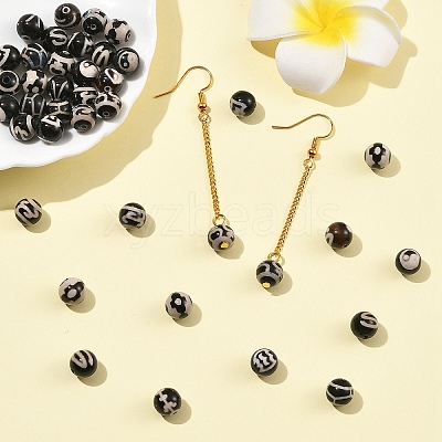 40Pcs 8 Styles Tibetan Style dZi Beads Strands G-YW0003-04-1
